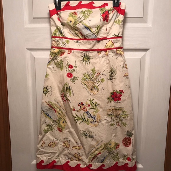 strapless hawaiian dress